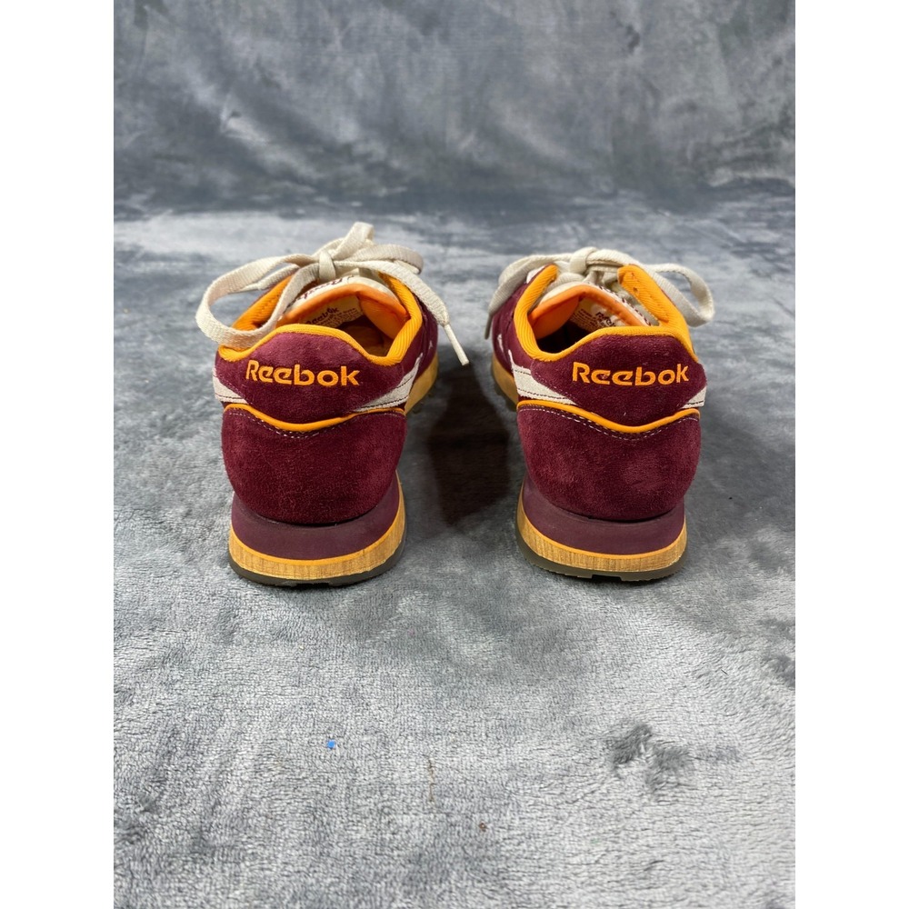 Reebok Classic Leather Suede Sneakers Women 6.5 Burgundy Retro Casual Shoes Cork - Picture 5 of 9